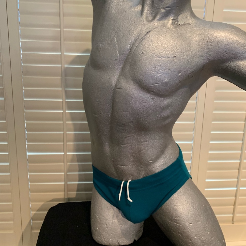 Men's Teal Swim Briefs with Drawstring